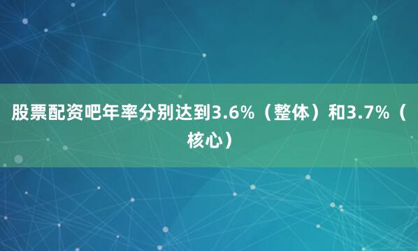 股票配资吧年率分别达到3.6%（整体）和3.7%（核心）